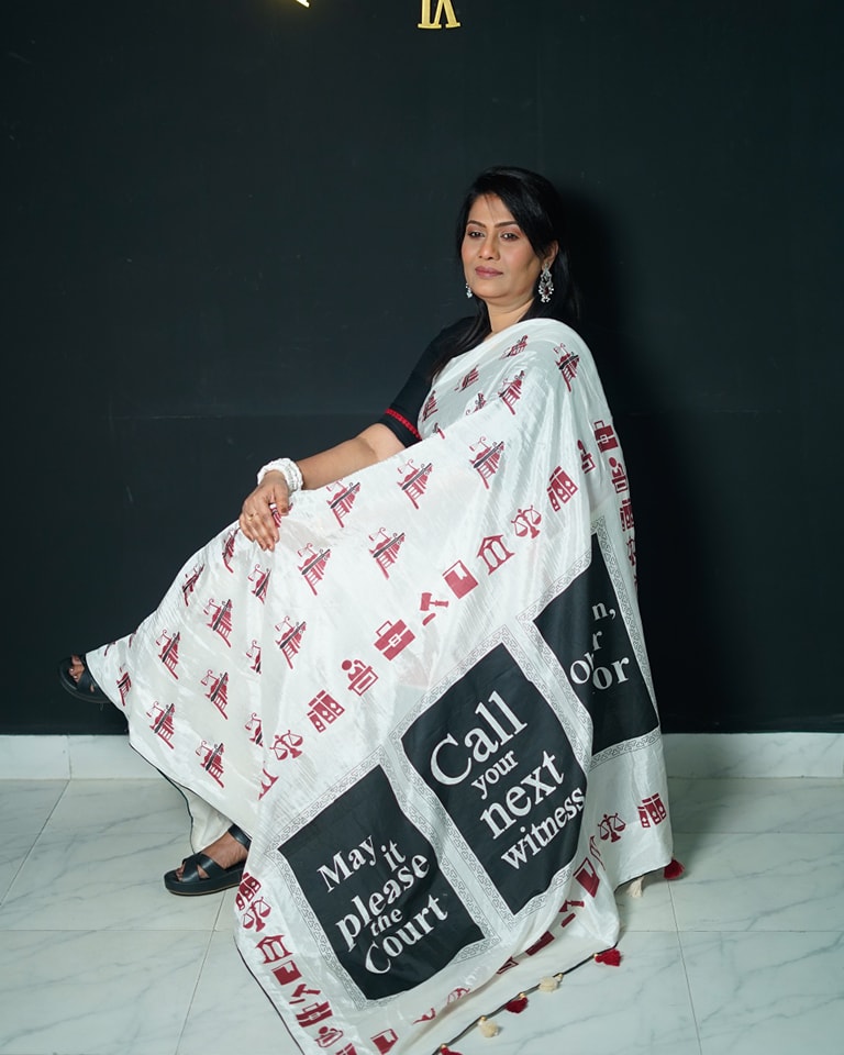 Codex Noir Saree (Typographic Gold/Black)