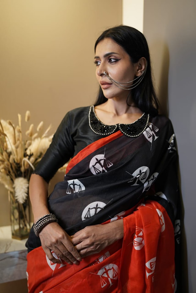 Medallion of Law Saree (Mustard)